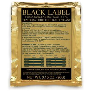 Black Label Temperature Tolerant Turbo Yeast 90 grams